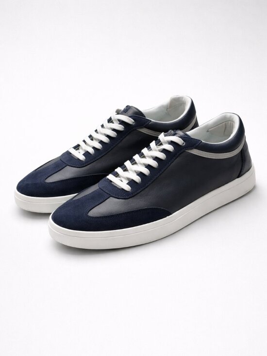Zara Other - Zara Sneakers Black White Leather Suede Lace Up Mans Casual Shoes Size 10.5